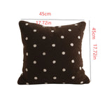 taies d'oreiller modernes beige brodées points blancs coton polyester 45x45cm