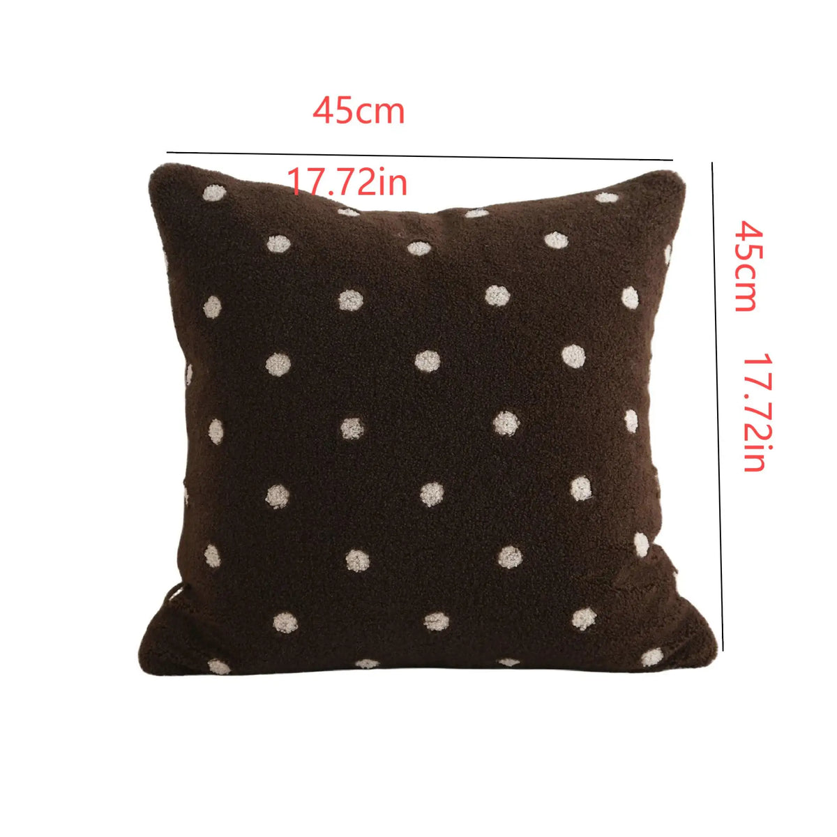 taies d'oreiller modernes beige brodées points blancs coton polyester 45x45cm