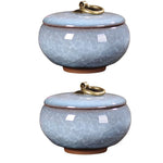 pots thé céramique texture craquelée anneau doré couvercle classique vert bleu rose marron clair