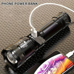lampe torche multifonction noire texturée moderne modes luminosité charge usb