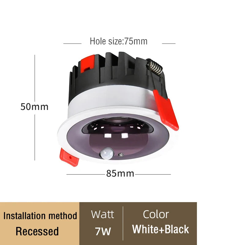 plafonnier led encastrable rond blanc capteur mouvement moderne salon cuisine couloir intérieur