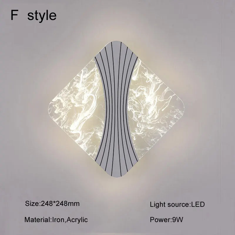 lampe murale moderne gris marbre éclairage quotidien cuisine chambre coucher entrée 9W LED