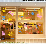 sticker decoratif multicolore geometrique moderne adhesif salle bains cuisine maison pop art simple
