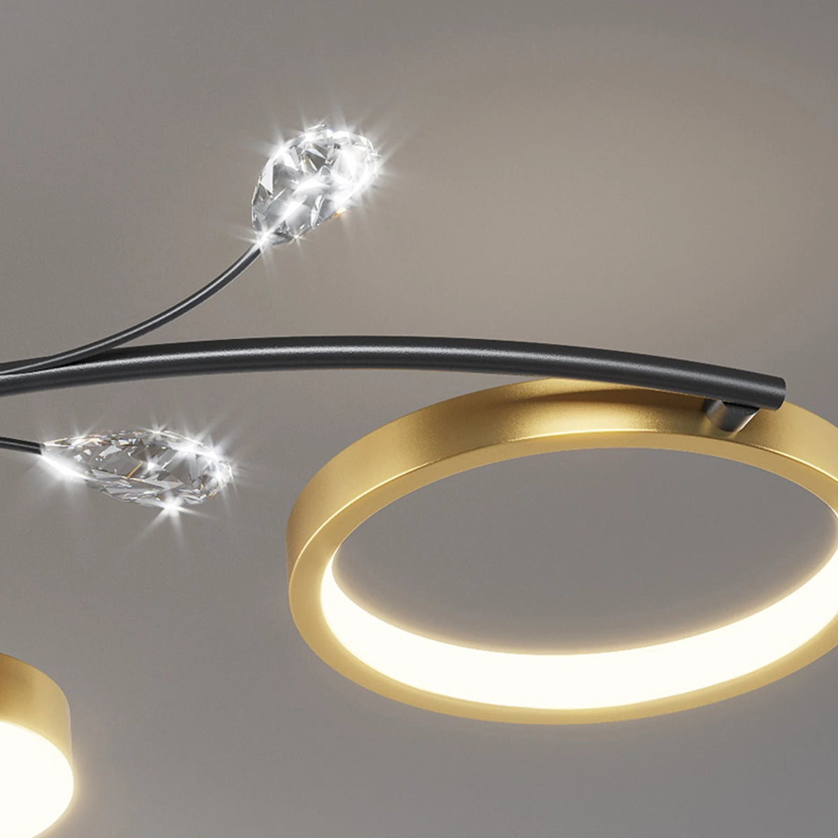 Luminaire suspendu moderne floral branches cristallins télécommande intelligente 3000k 4000k 6500k
