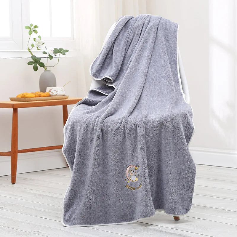 serviette bain velours brodé lapin étoiles arc ciel rouge jaune bleu rose Halloween decorative