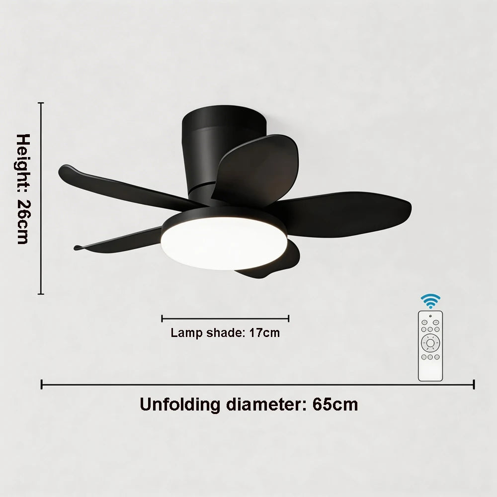 ventilateur moderne noir bois foncé simple silencieux led controle mural traditionnel garantie