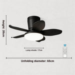 ventilateur moderne noir bois foncé simple silencieux led controle mural traditionnel garantie