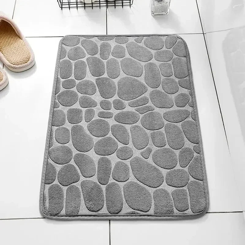tapis bain rose clair gris texture velours moderne 60x40cm