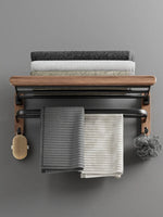 étagères murales bois modernes clips noir téléphone serviettes cosmétiques salle bain góc treo đồ