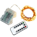 guirlande lumineuse micro led orange cuivre 10m 100led télécommande clips moderne