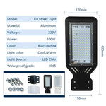 projecteur rue led 100w noir blanc moderne ip65 waterproof 220v 110v