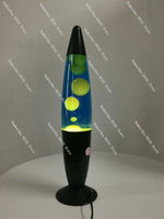 lampe lava bleu vert noir liquide formes flottantes transparent rétro psychédélique