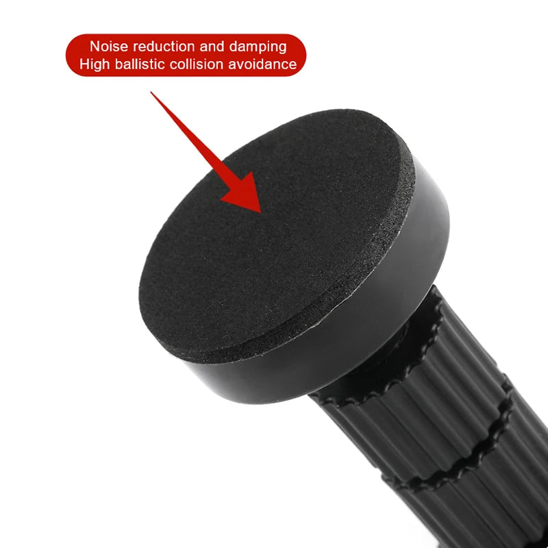 support fixation vis noir bagues rayures modernes anti secouement téléscopique adjustable matériaux attaches auto