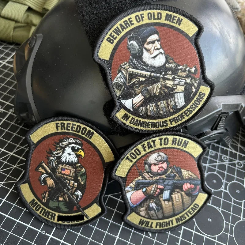 écussons militaires tactiques personnalisables adhésifs marron beige noir gris vert humoristiques personnalisables