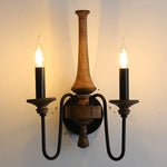 lustre bois vintage noir ampoules e14 cinq bras salon chambre coucher rustique