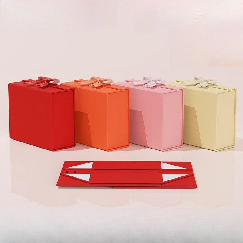 boîtes cadeaux élégantes rouge blanc noir ruban satin mariage anniversaire noël fêtes variées tailles