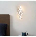 applique murale moderne aluminium noir spirale led cuisine chambre salon entree