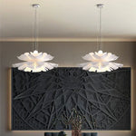 Suspension lumineuse moderne verre blanc floral organique LED 4500k 6000k 3000k