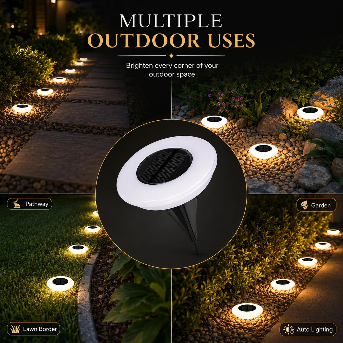 lampe solaire extérieure led 14 diodes ip65 moderne autoinstallation blanc plat