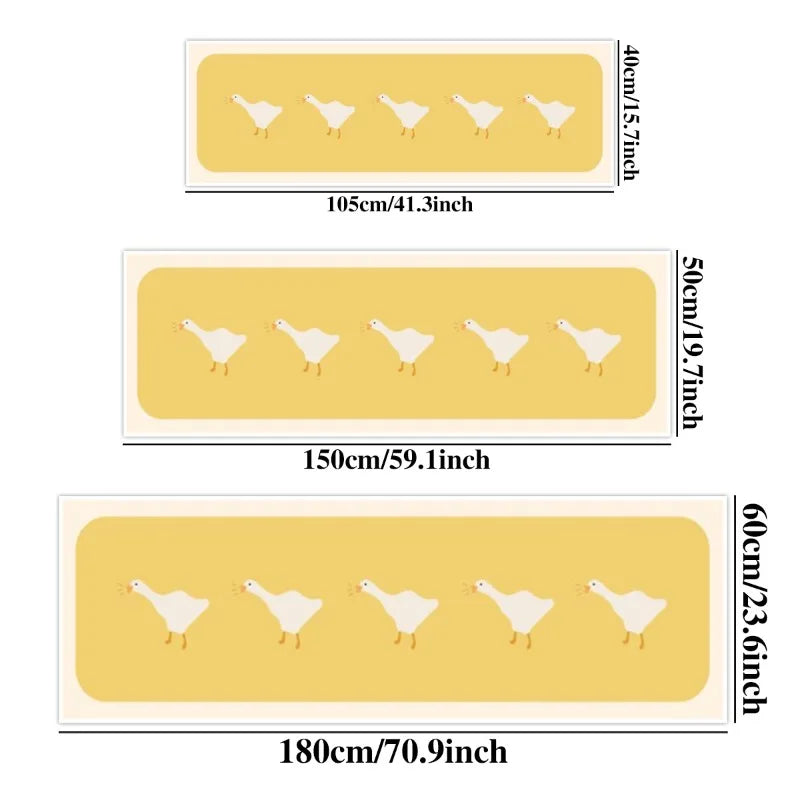 tapis moderne jaune oiseaux blancs texture douce résistant antibactéries entrée bain yoga