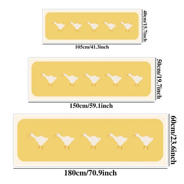 tapis moderne jaune oiseaux blancs texture douce résistant antibactéries entrée bain yoga