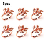 anneaux serviette feuilles or argent rose gold moderne élégants décoration table mariage noël