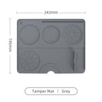 tapis rangement outils gris noir anti dérapant silicone brosse tamper distributeur portafiltre art latte