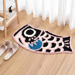 tapis bain antidérapant laine imitation cachemire moderne poissons colorés salon chambre coucher