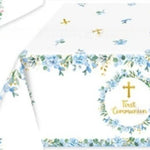 assiettes jetables thème eucharistique croix dorée fleurs mariage baptême anniversaire fêtes enfants