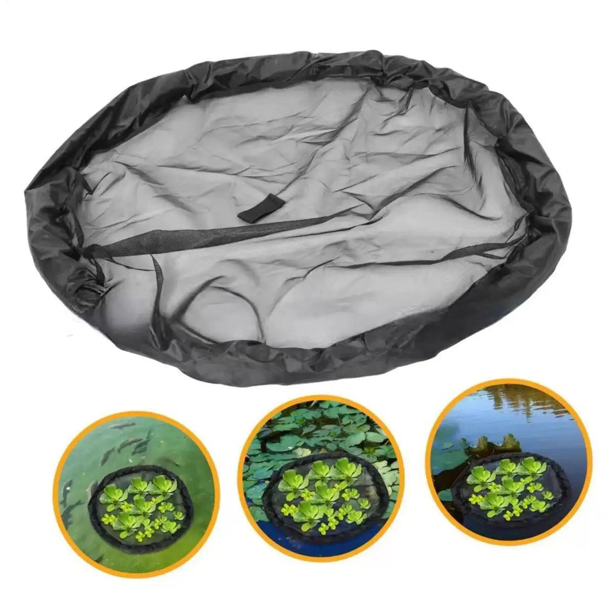 anneau flottant filet noir maillé piscine protection plantes aquatiques moderneextérieur jardinDecoration