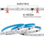 ruban led flexible rgbw 24v 60led/m adhésif double face modernes points lumineux vert bleu