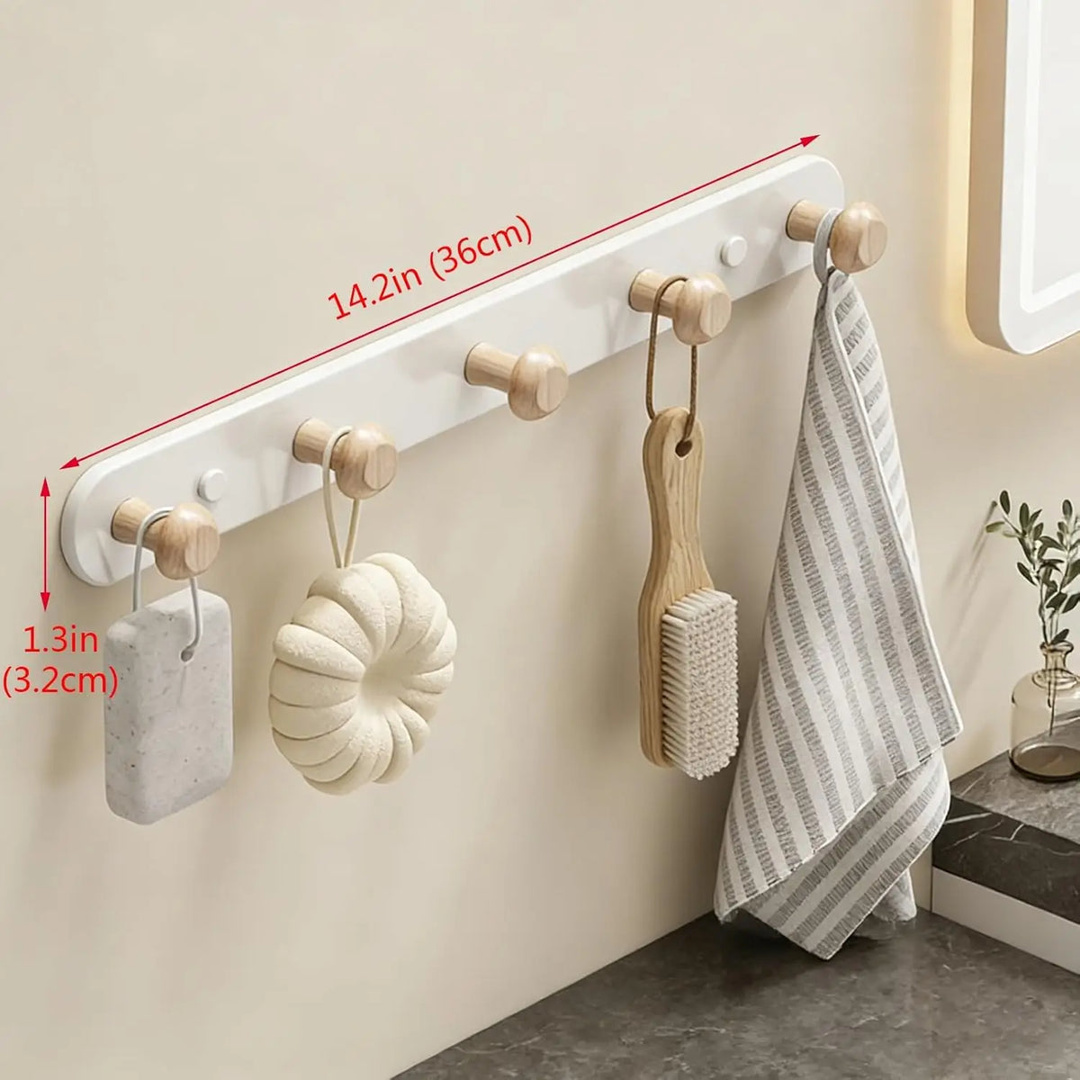 porte serviettes mural moderne bois blanc fixations serviettes gant cuisine sac rangement