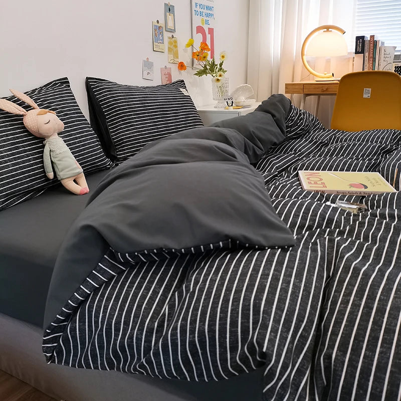 Ensemble literie avec housse de couette et taies d'oreiller
