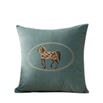 coussin jaune motif cheval moderne taie d'oreiller polyester coton respectueux environnement zipper 45cm 45cm