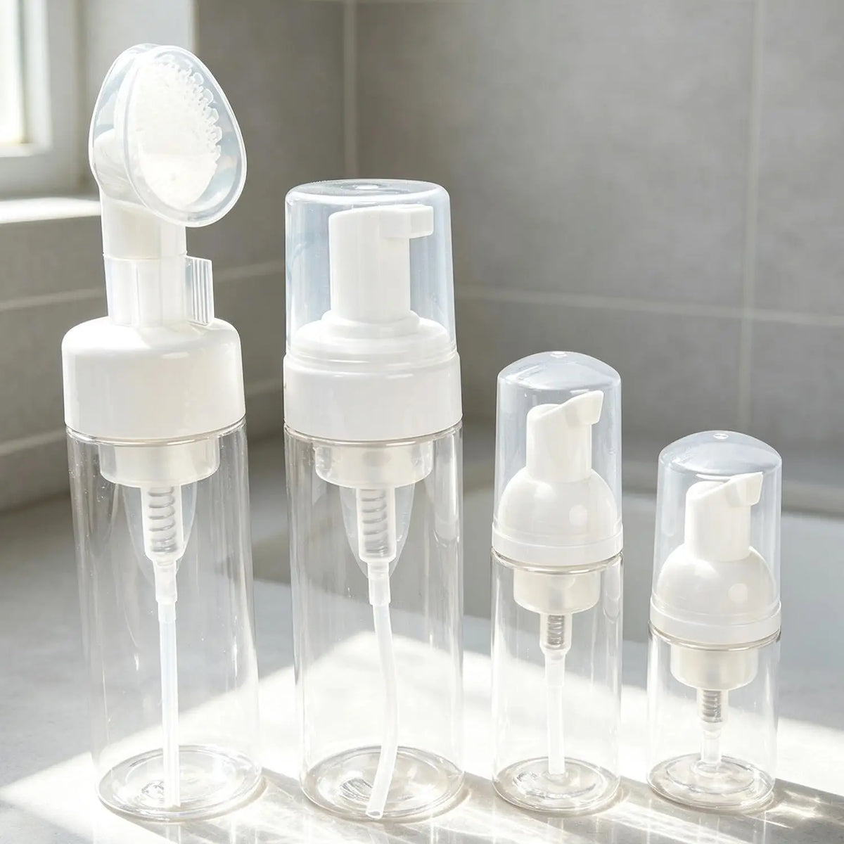 flacons mousse main transparents modernes 150ml 50ml 30ml pompe rechargeable
