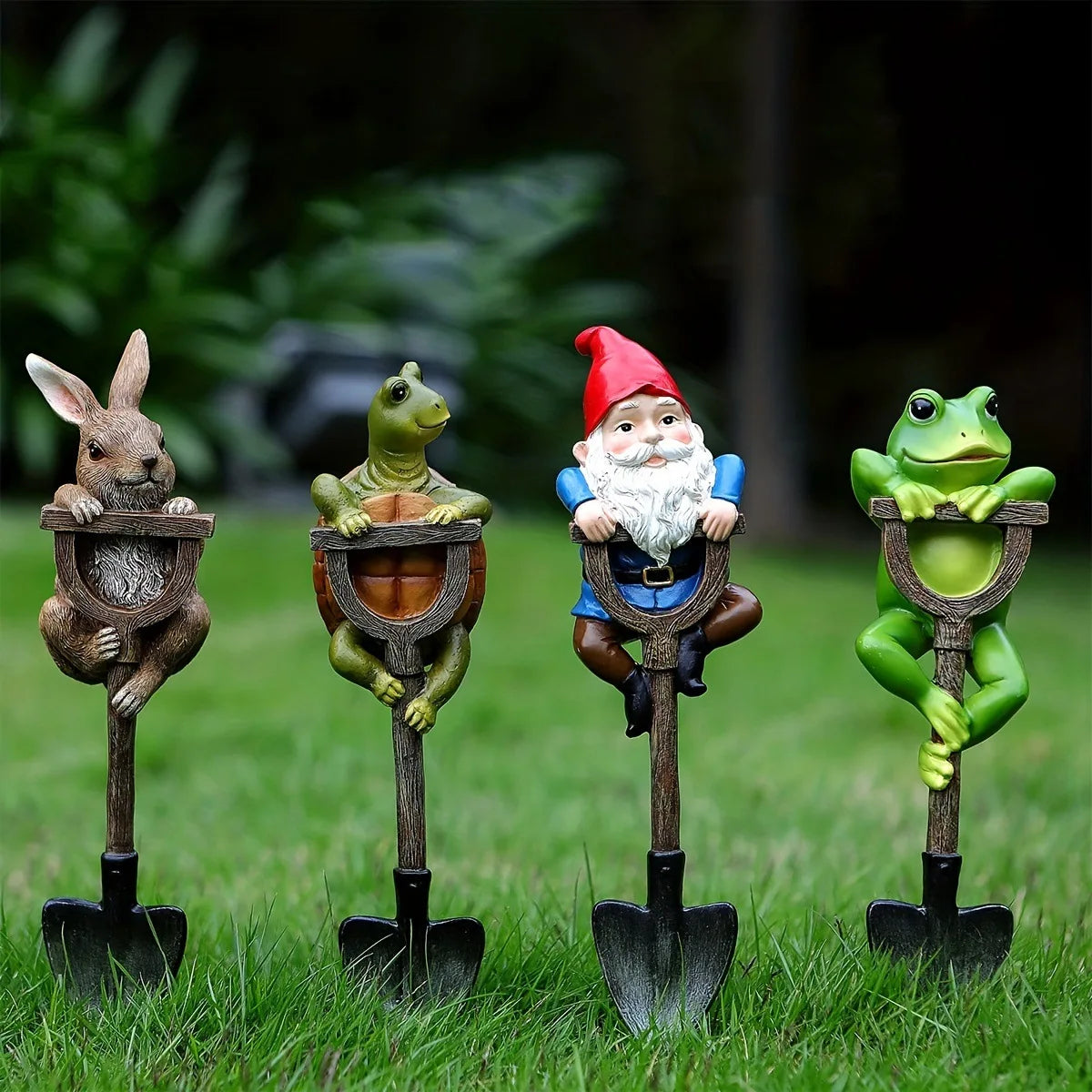 statues animaux jardin vert brun sculpturales résine pelle décoratives extérieures patioextérieur