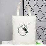 sac main toile imprimé cartoonesque noir blanc moderne minimaliste poignées