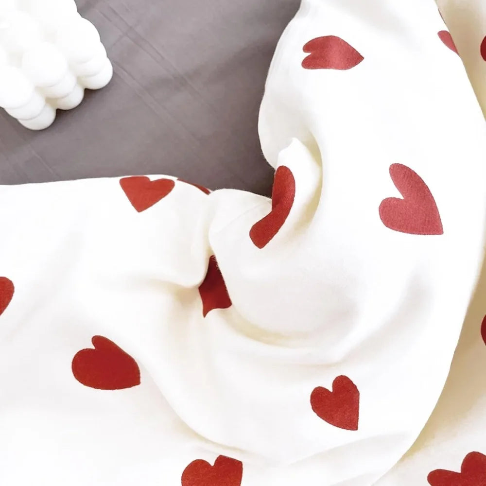 Ensemble housse de couette et taie d'oreiller cœur