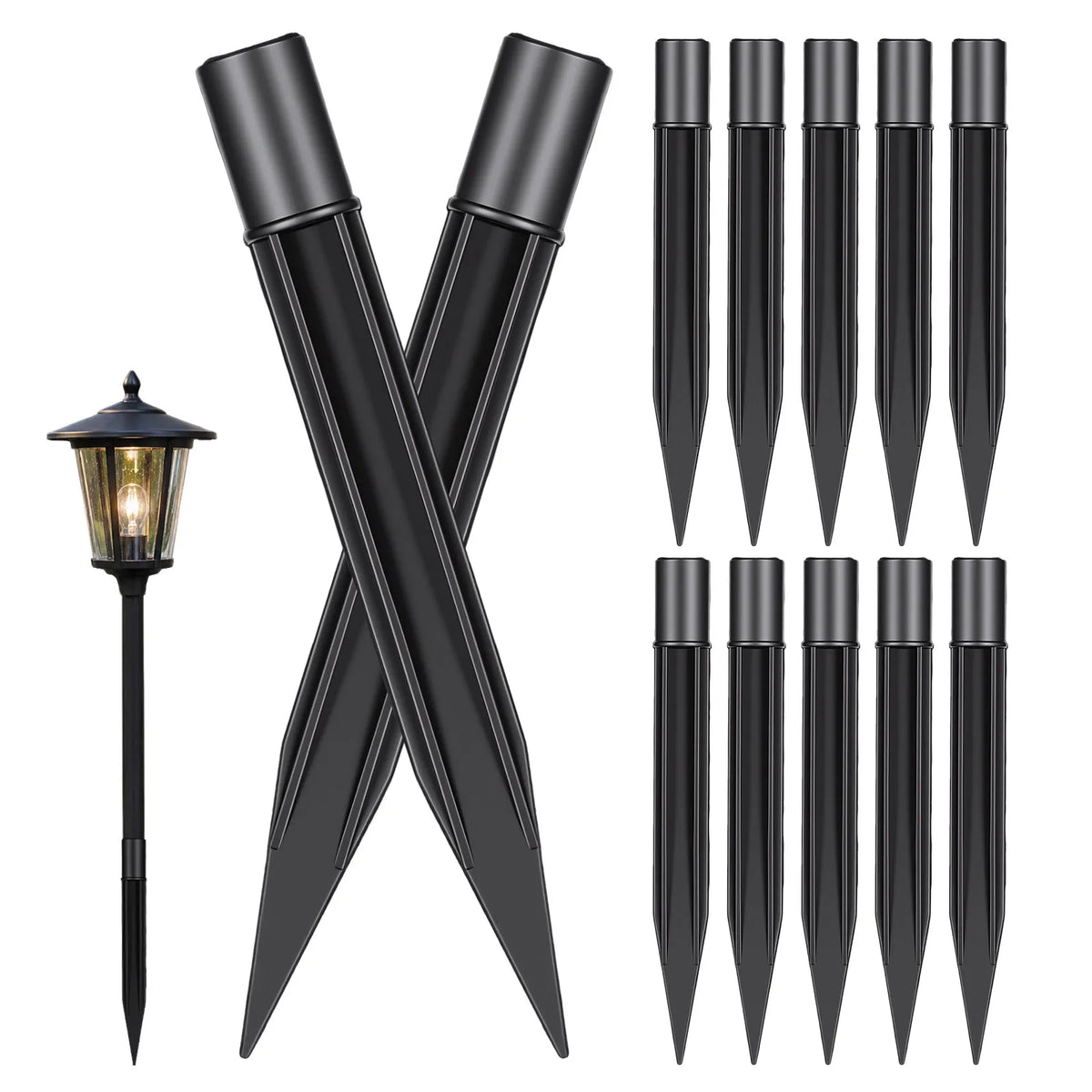 lampe solaire noire moderne fixée extérieur jardin paysagiste lumière stableextérieur