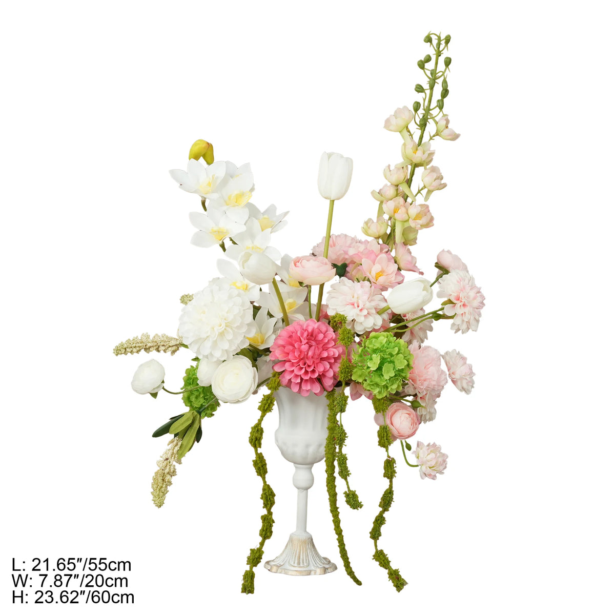 bouquets fleurs artificielles blanc rose vert bouquet feuillage classique décoration mariage anniversaire table extérieur