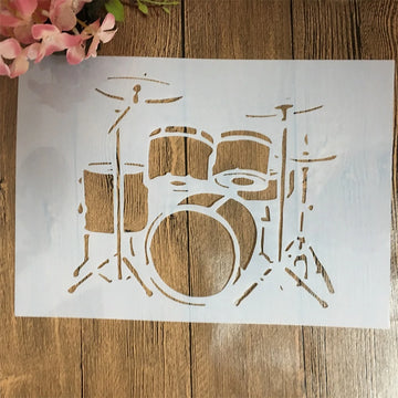 tambour imitation bois beige simple pochoirs superposition peinture murale scrapbook coloration gaufrage décoratif album