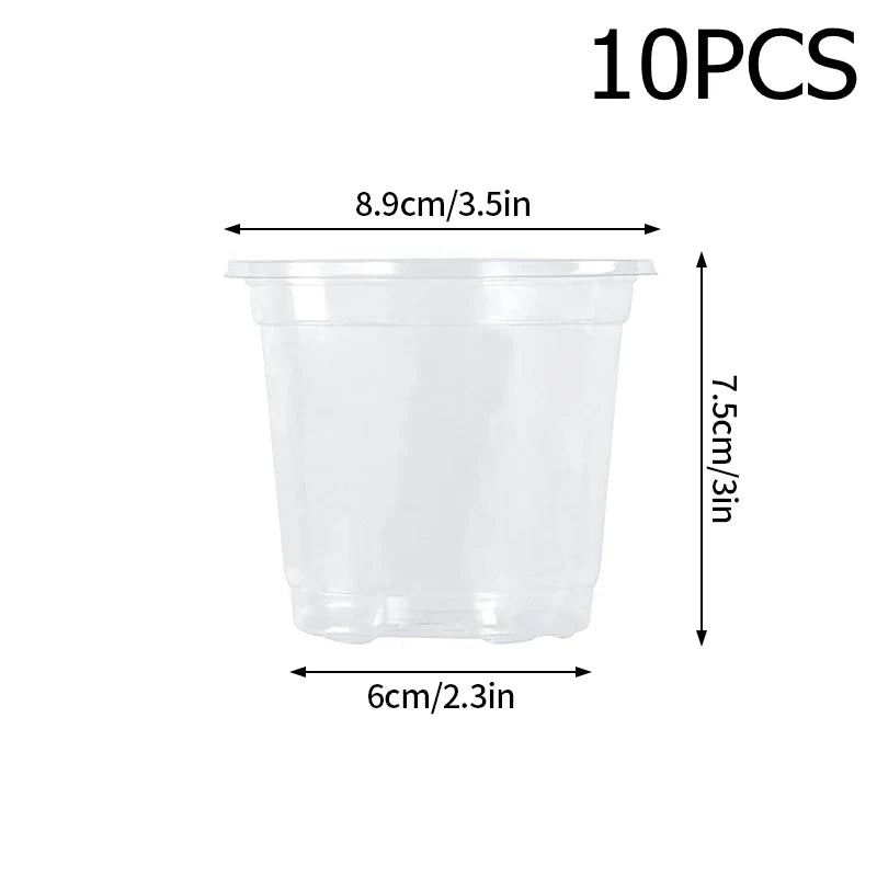 pots semis transparents modernes drainage gallon 3.5 inches 30 pièces
