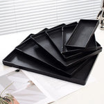 assiettes modernes texture bois opaques noir grandes moyennes petites extra grandes