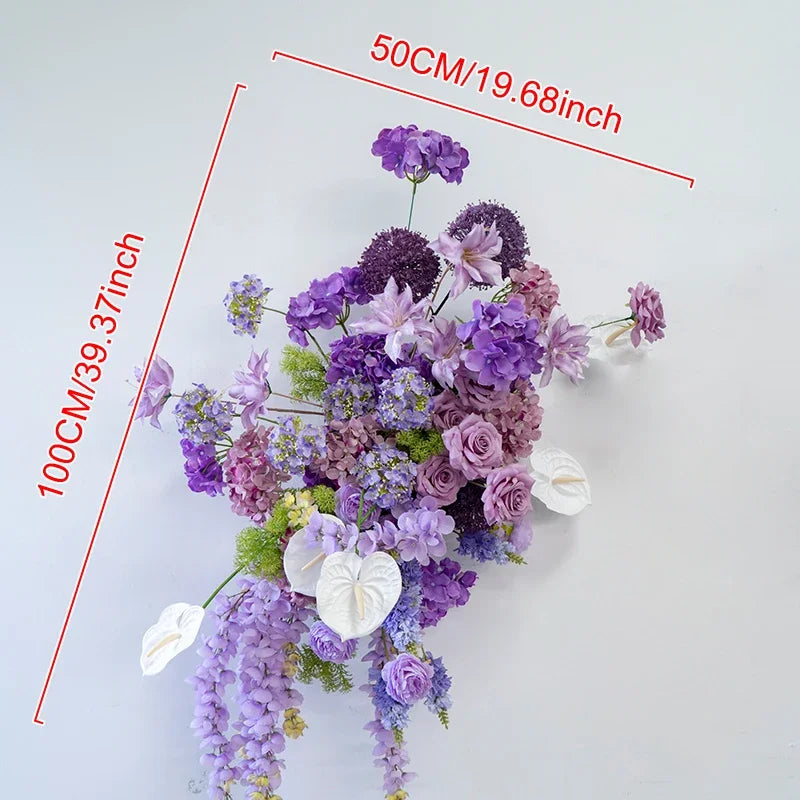 bouquet fleurs artificielles violettes blanches modernes décoration intérieure soie élégante mariage anniversaire