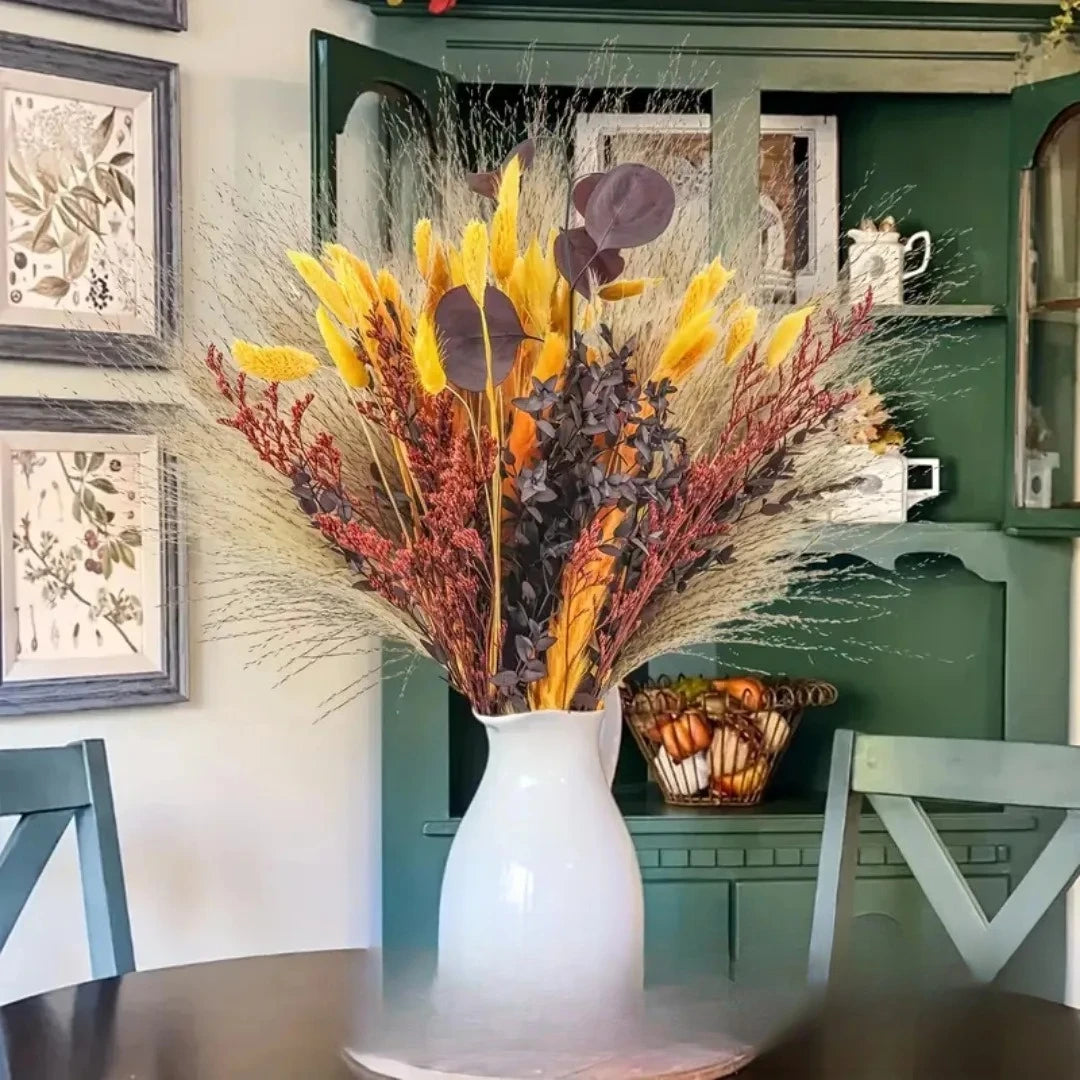 bouquet fleurs séchées pampas mariage décoration intérieure bohème graminées variées