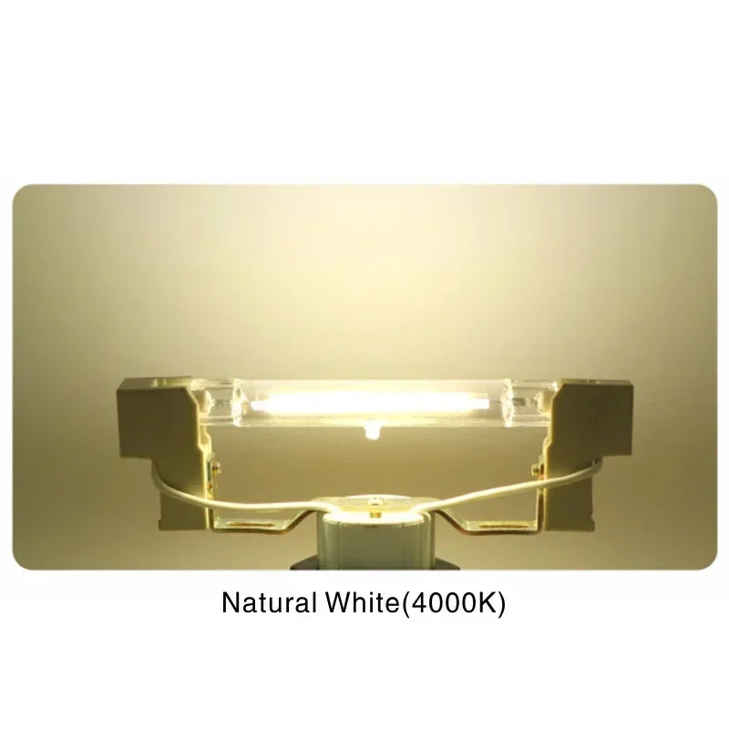 ampoule led r7s filament cob tube verre blanc chaud lumière jardin maison moderne basse