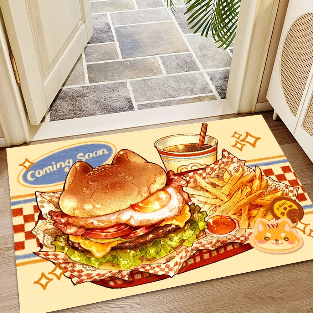 tapis sol antidérapant personnalisable imperméable résistant bactéries moderne multicolore floral