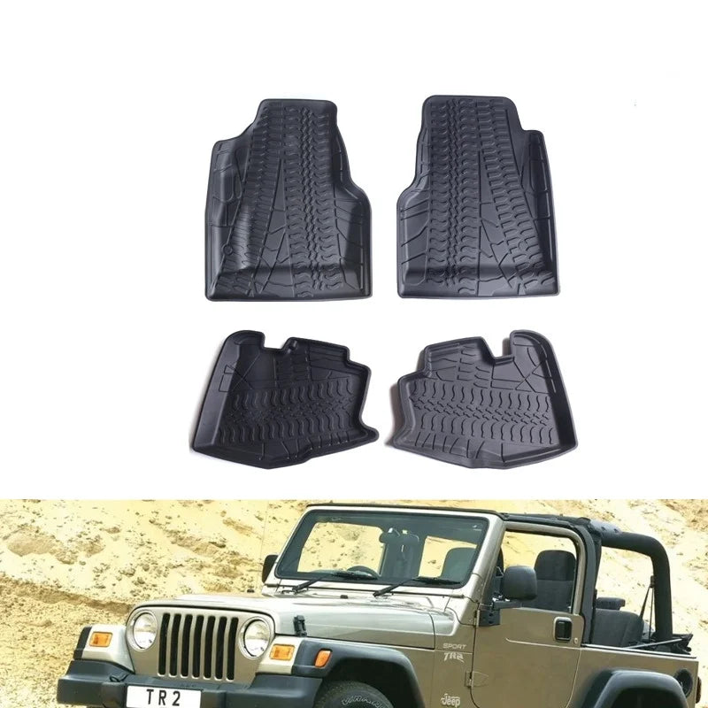 tapis sol voiture noir antidérapant insonorisé waterproof jeep wrangler tj 1997 2006 large surround