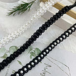 ruban dentelle blanches fine largeur 1cm classique élégant mariage décoration soie lait écologique soluble
