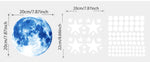 Stickers muraux étoiles lune points bleus verts blancs adhésifs chambre enfant décoration moderne glow